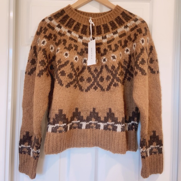 NWT Frame Fair Isle Sweater in Brown - Picture 9 of 11